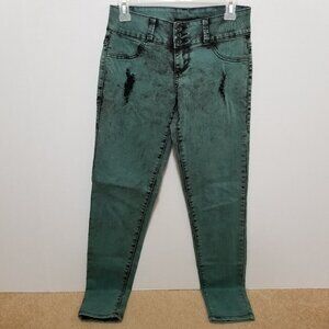 Lovesick jeans 3 distressed acid wash tie dye skinny low rise denim Hot Topic